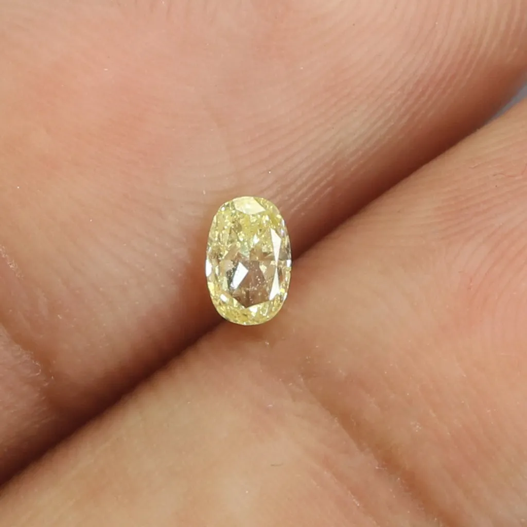 0.17 Ct Natural Loose Diamond Oval Yellow Color SI1 Clarity 4.20 MM L8601