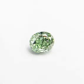 0.46ct 4.71x3.96x2.93mm GIA VS2 Fancy Vivid Green Oval Brilliant 24135-01