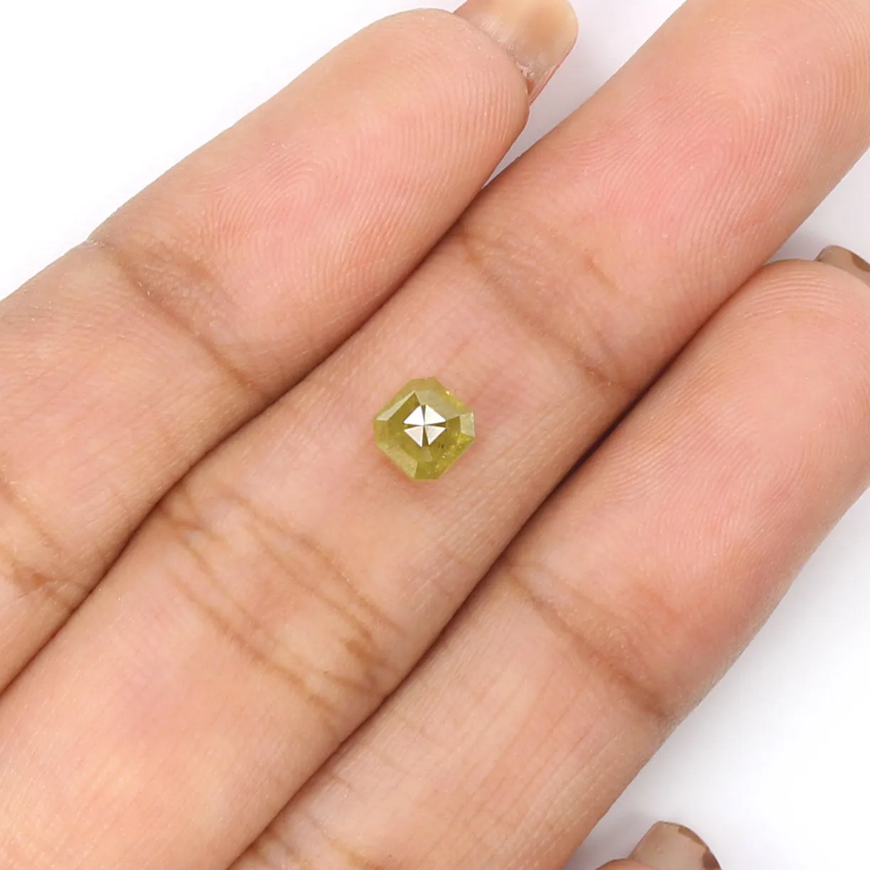 0.80 CT Natural Loose Emerald Shape Diamond Yellow Emerald Shape Diamond 4.50 MM Natural Loose Yellow Color Emerald Rose Cut Dia