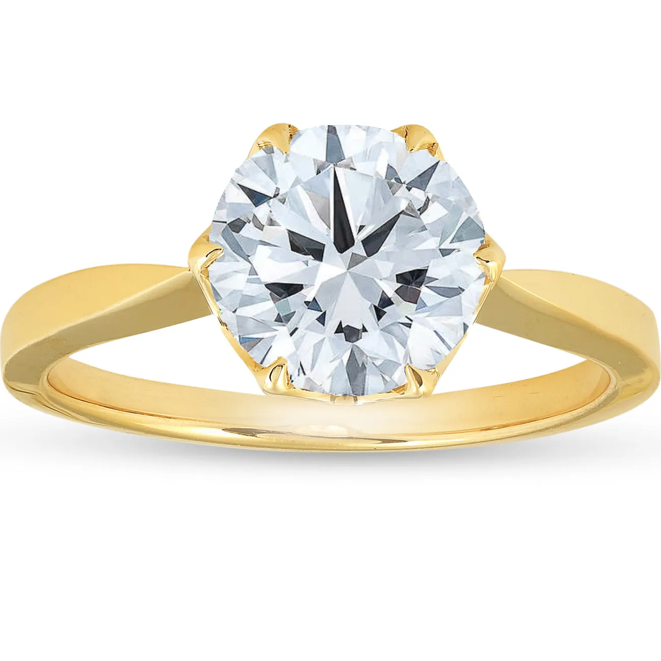 1 1/2 Ct Solitaire Diamond Micro Prong Engagement Ring 14k Yellow Gold