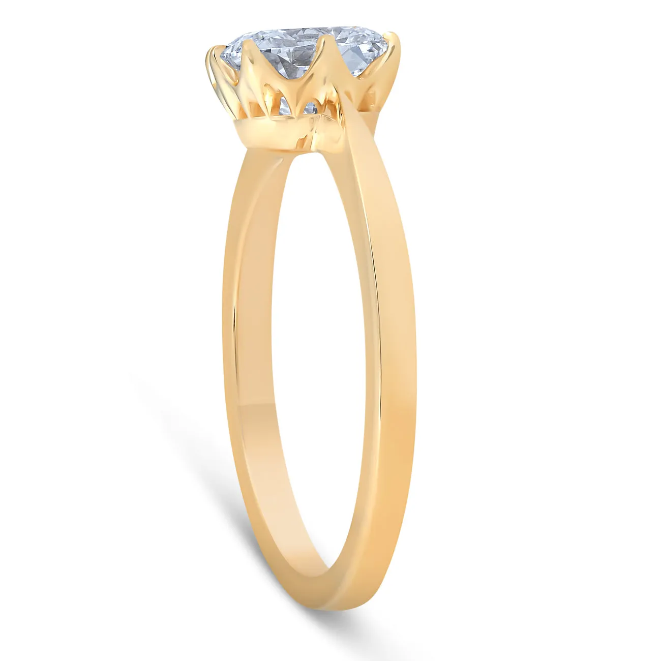 1 1/2 Ct Solitaire Diamond Micro Prong Engagement Ring 14k Yellow Gold