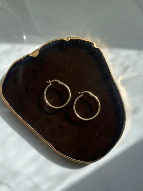 10K Yellow Gold Thin Hoops