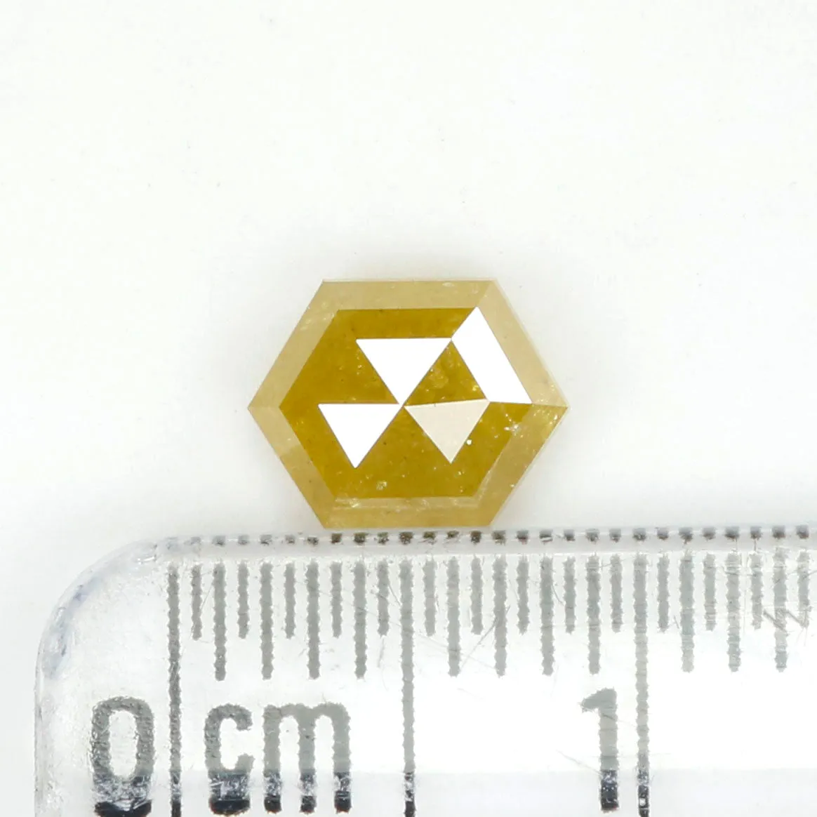 1.11 CT Natural Loose Hexagon Shape Diamond Yellow Color Hexagon Cut Diamond 6.95 MM Natural Loose Hexagon Shape Rose Cut Diamon