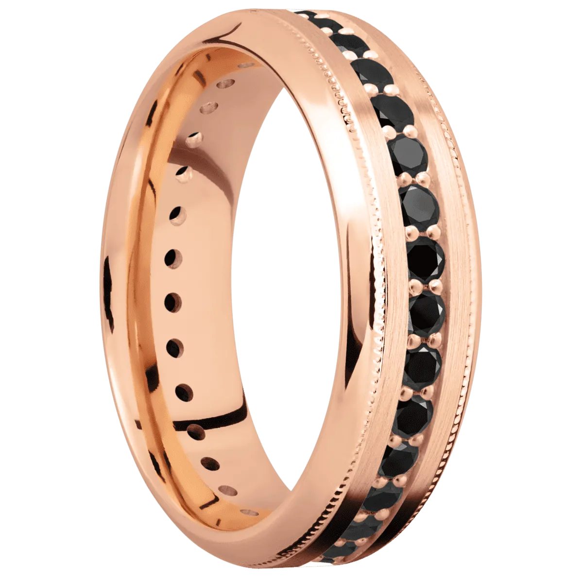 14K Rose Gold with Satin , Polish Finish