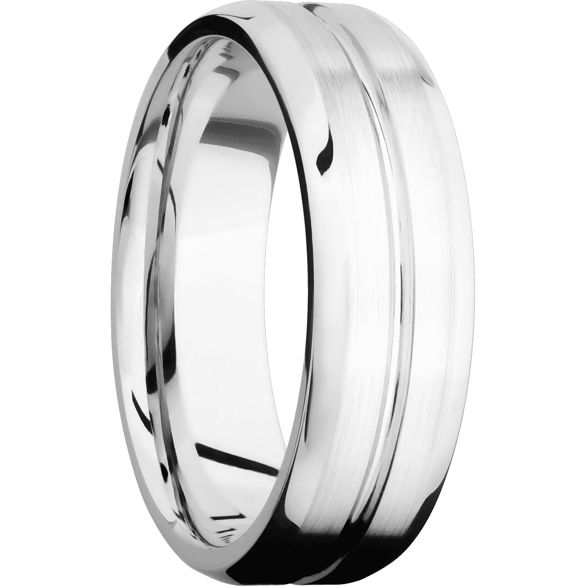 14K White Gold with Polish , Satin Finish