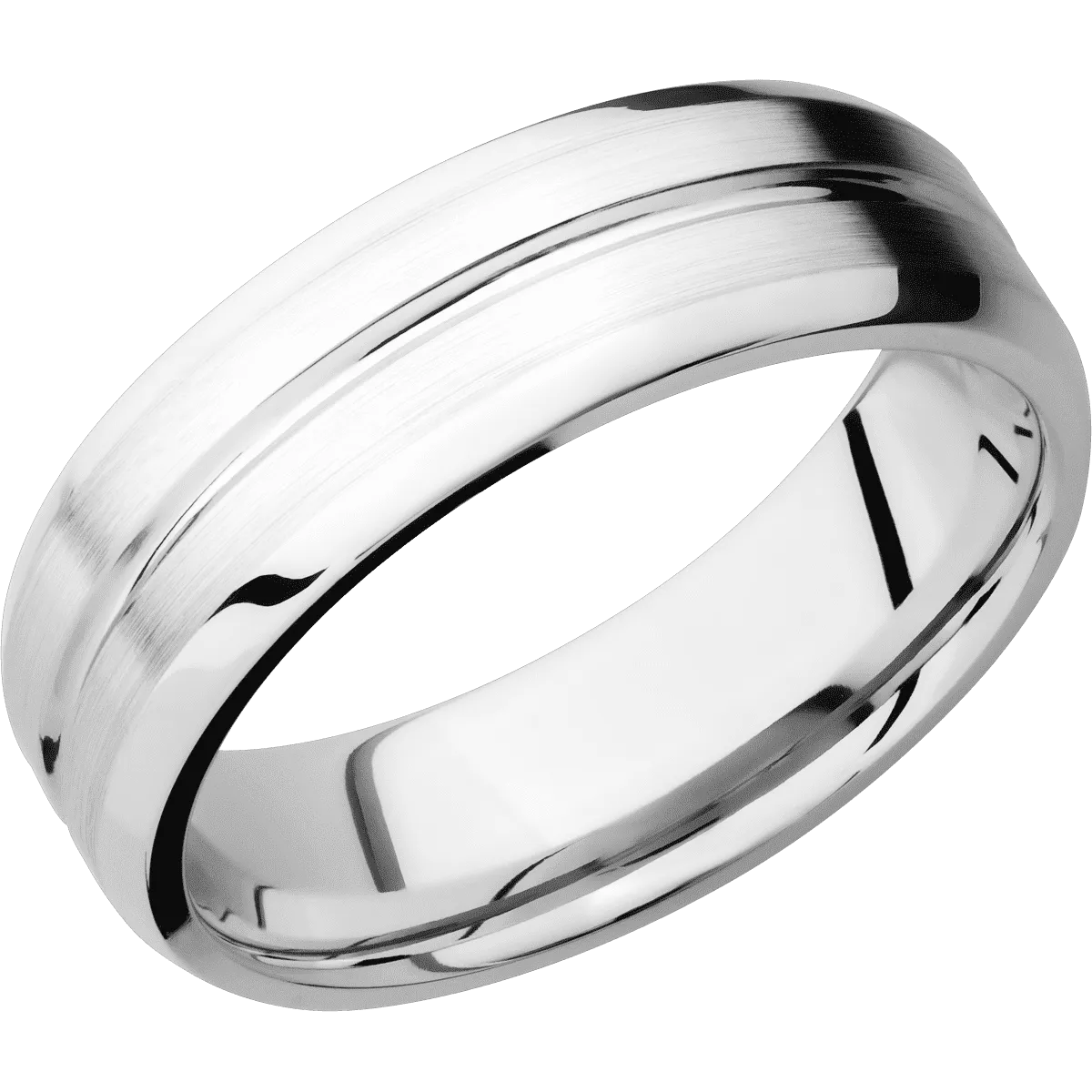 14K White Gold with Polish , Satin Finish