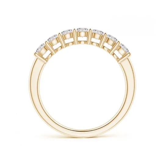 14K Yellow Gold 7 Diamond Band .28tw