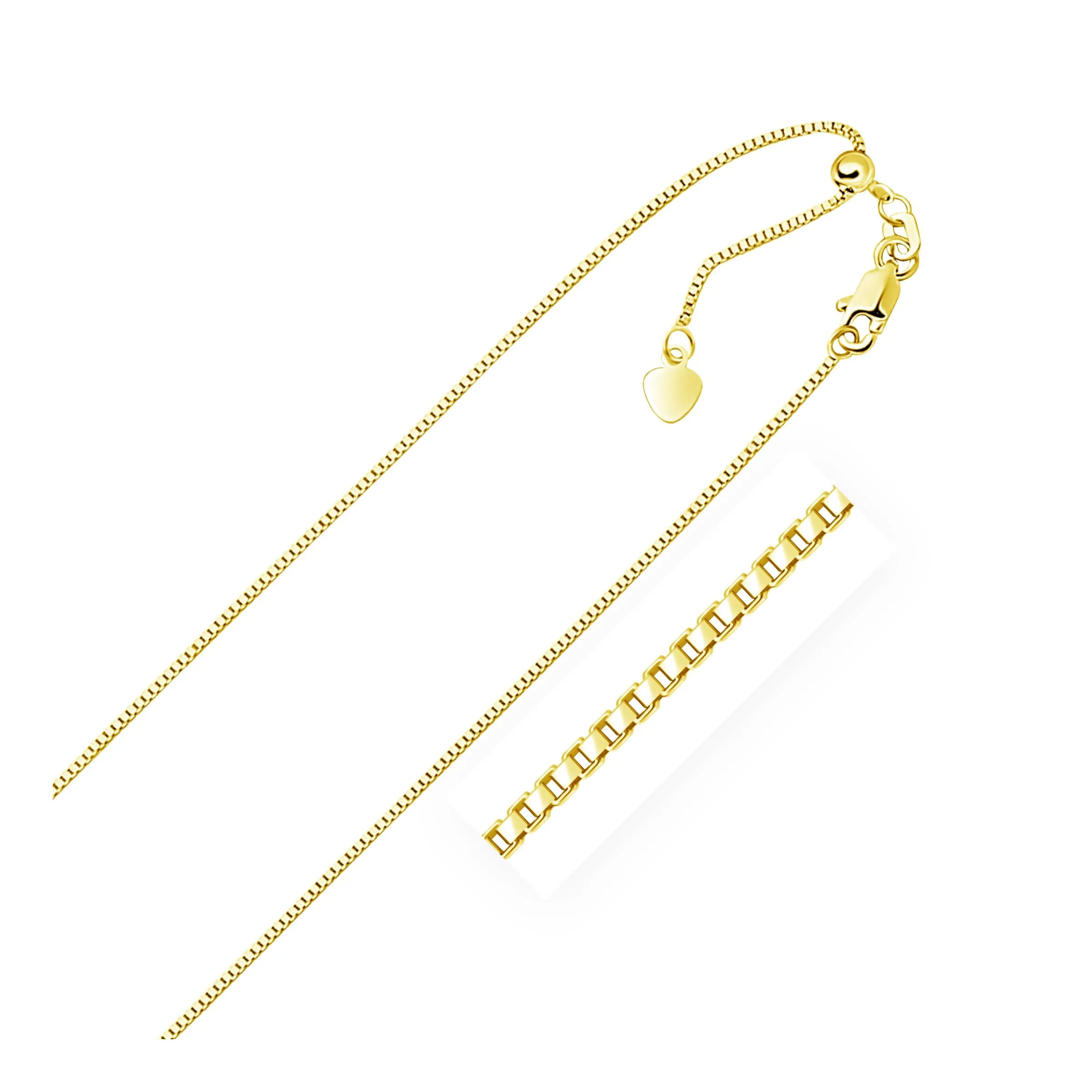 14k Yellow Gold Adjustable Box Chain 0.85mm-rx70104-30