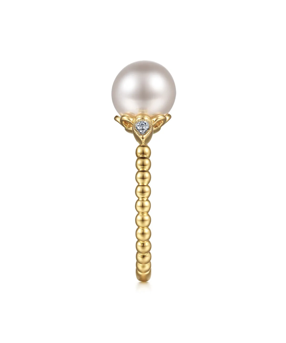 14K Yellow Gold Diamond and Pearl Bujukan Ring