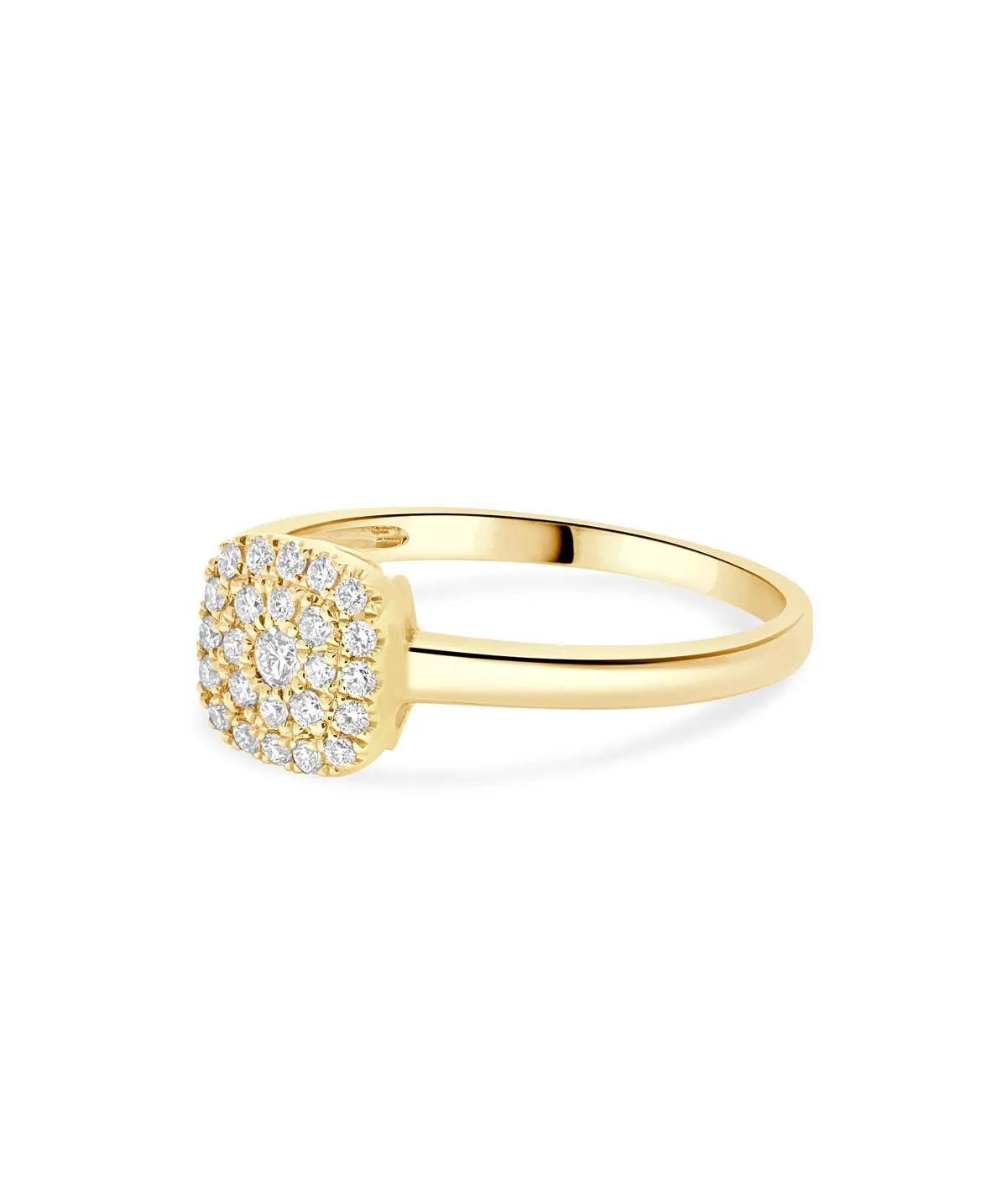 14K Yellow Gold Diamond Cluster Ring