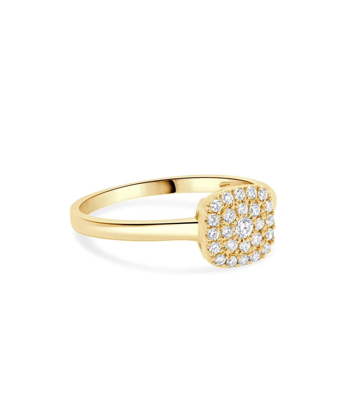 14K Yellow Gold Diamond Cluster Ring