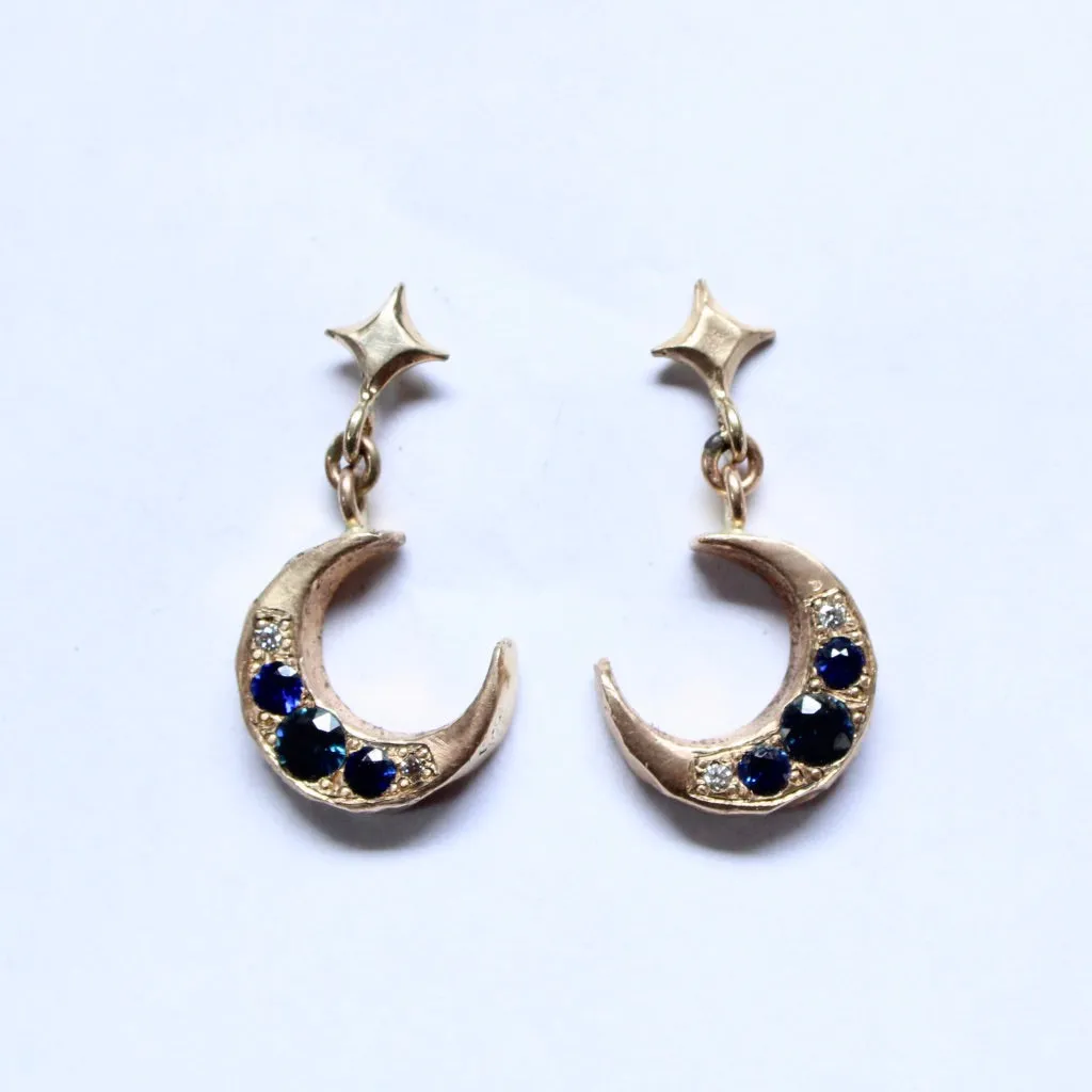 14k Yellow Gold Jeweled Night Studs