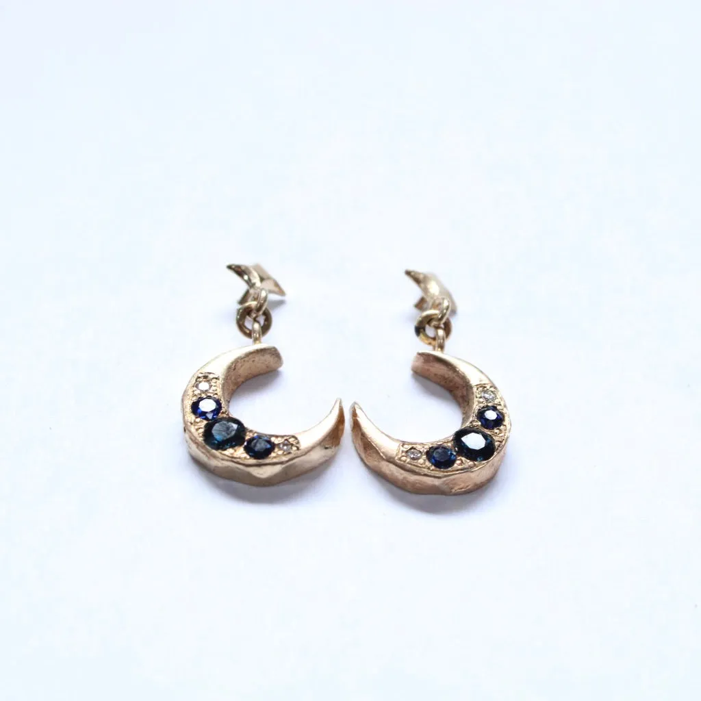 14k Yellow Gold Jeweled Night Studs