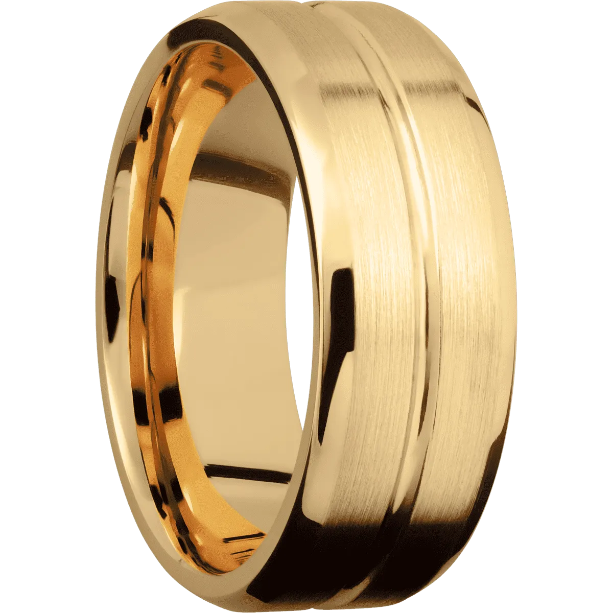 14K Yellow Gold with Polish , Satin Finish