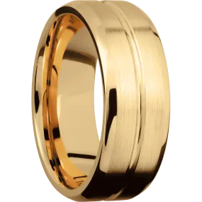 14K Yellow Gold with Polish , Satin Finish