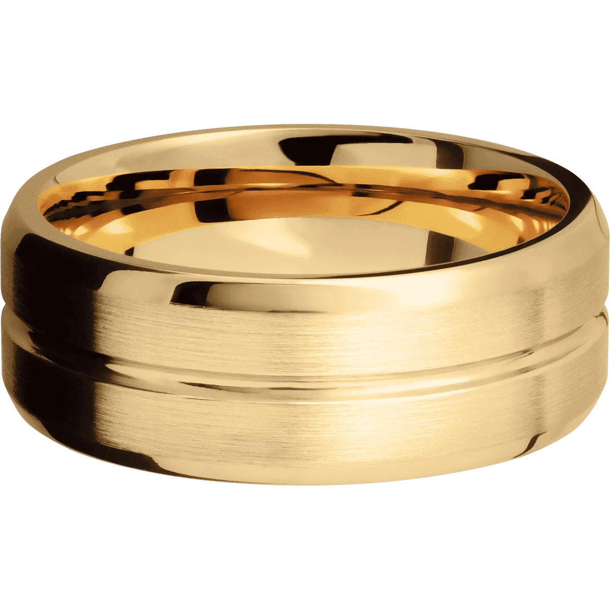 14K Yellow Gold with Polish , Satin Finish