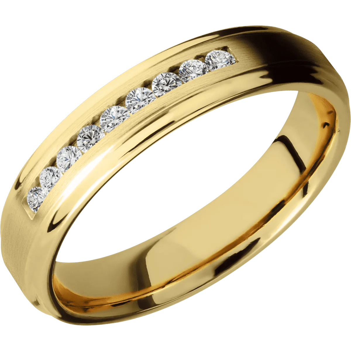 14K Yellow Gold with Satin , Polish Finish