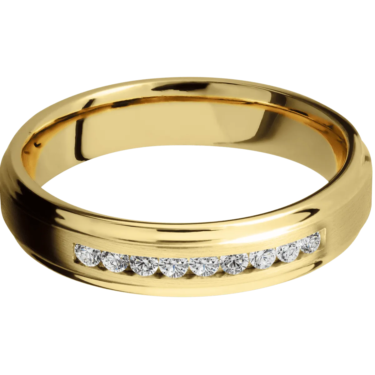 14K Yellow Gold with Satin , Polish Finish