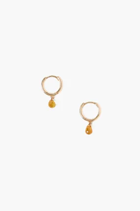 14k Yellow Sapphire Aurora Hoops