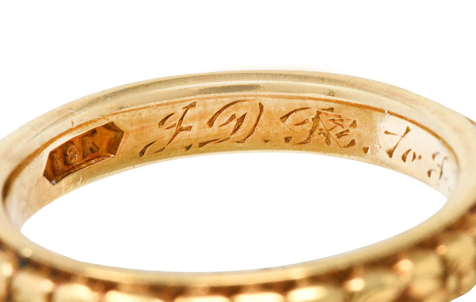 1906 Edwardian 18 Karat Yellow Gold Orange Blossom Band Ring