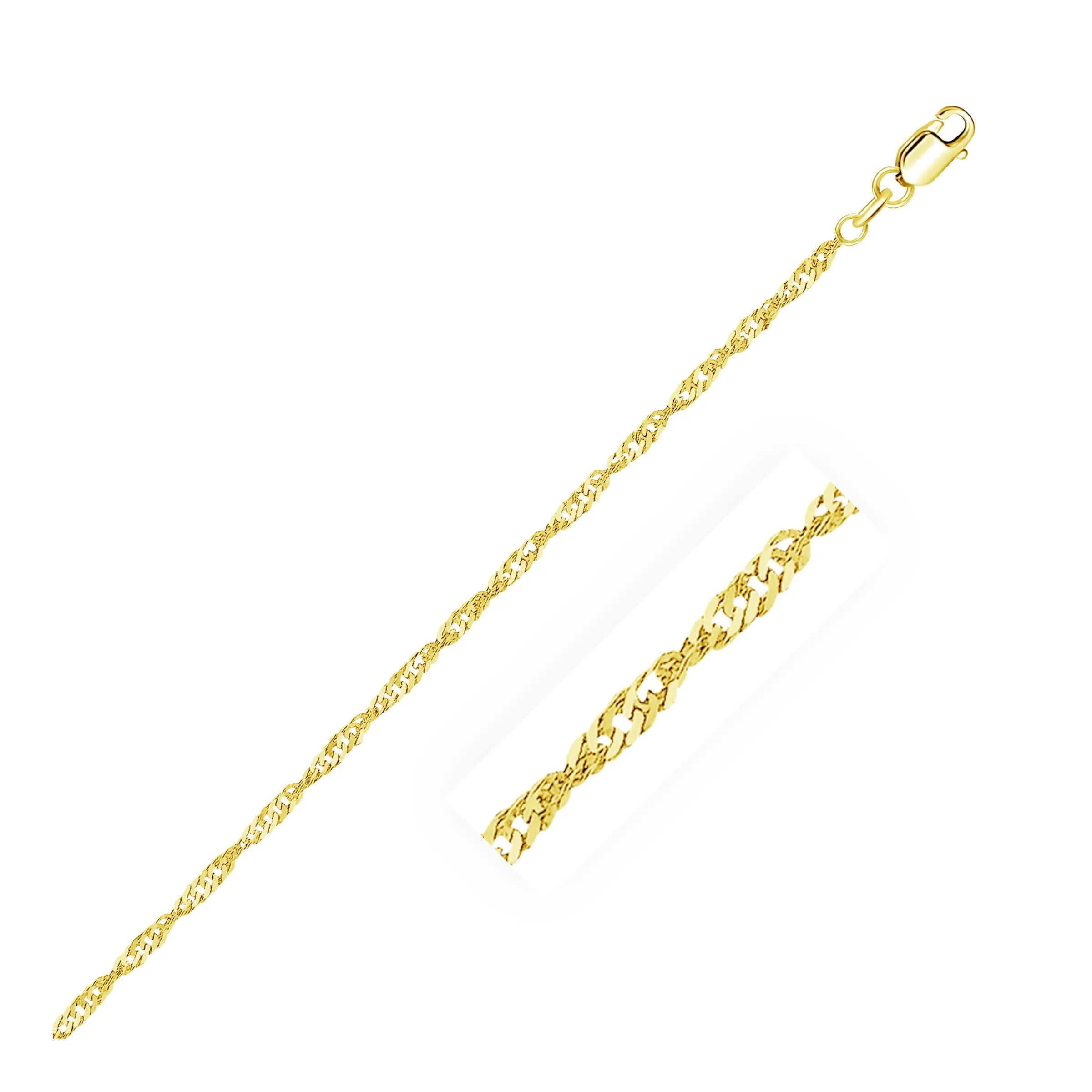 2.1mm 14k Yellow Gold Singapore Chain-rx53607-16