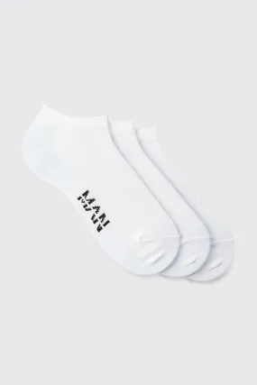 3 Pack Man Sole Logo Sneakers Socks