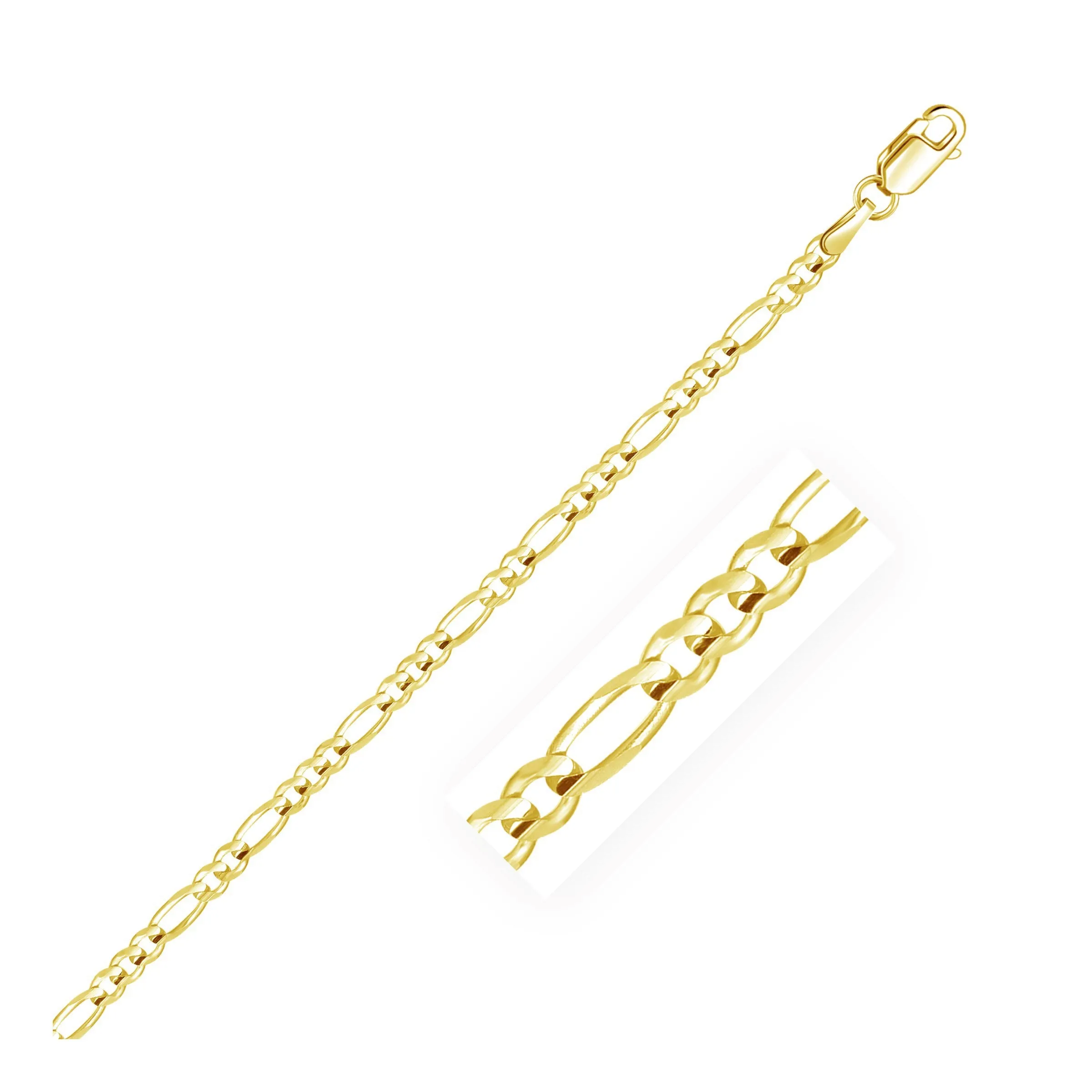 3.0mm 10k Yellow Gold Solid Figaro Chain-rx74365-16