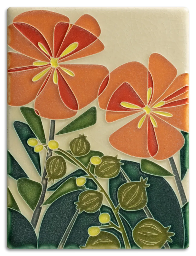 6x8 Blossom Bliss Tile in Orange