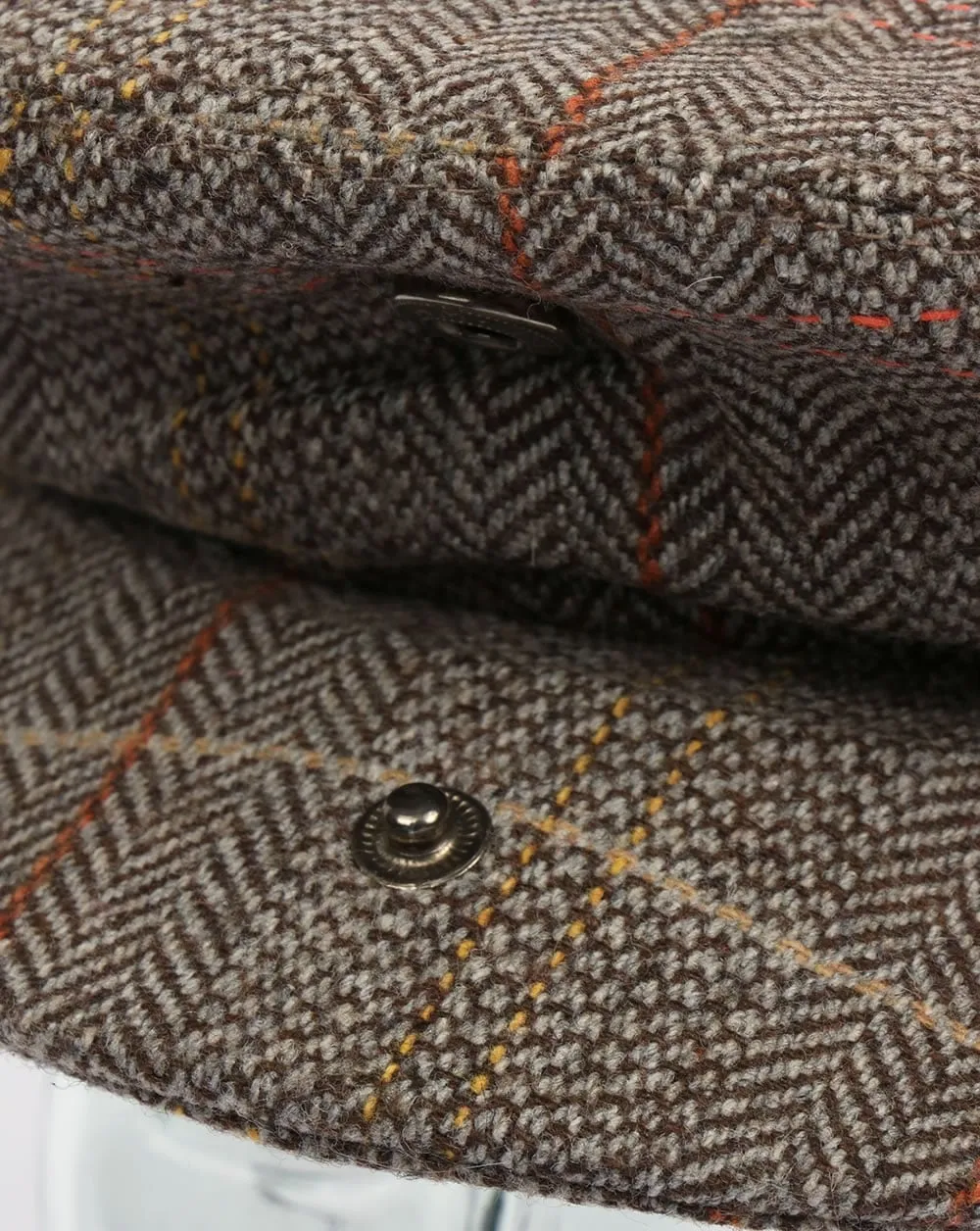 80s Casual Classics Tweed Flat Cap Brown/Grey