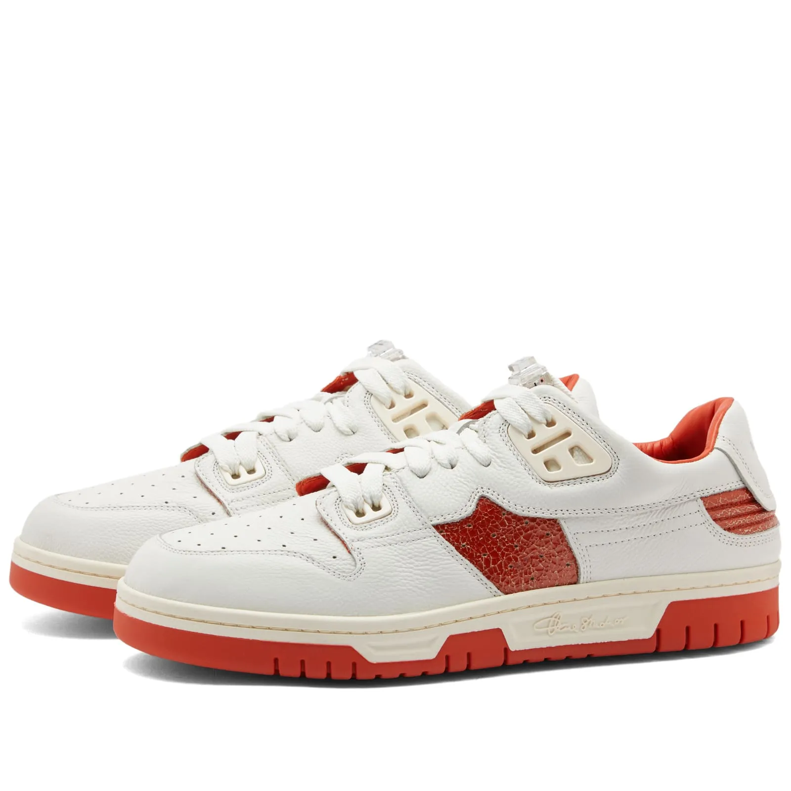 Acne Studios 08STHLM Low Pop Face SneakerWhite & Orange