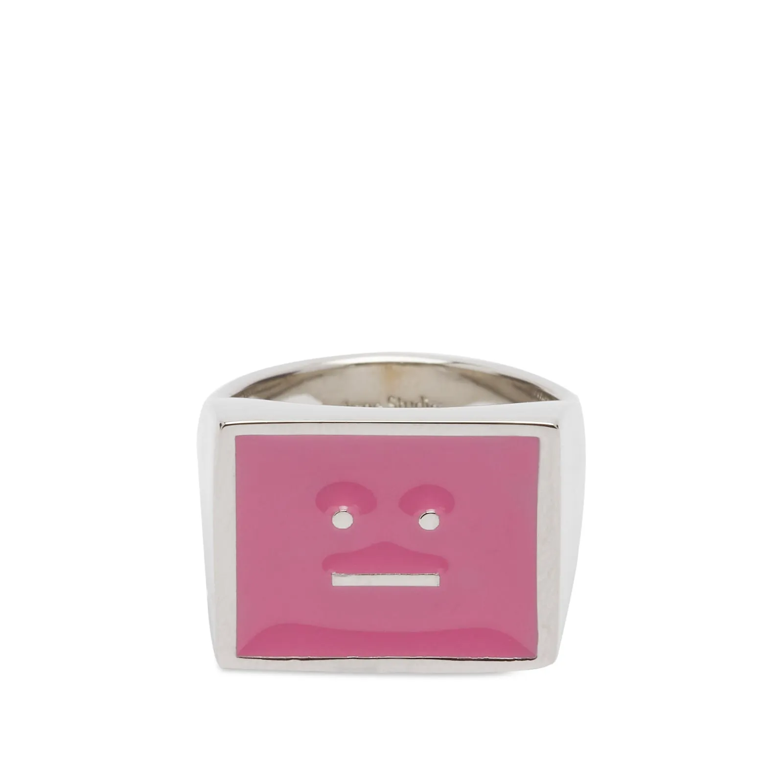 Acne Studios Askot Enamel Face RingPink