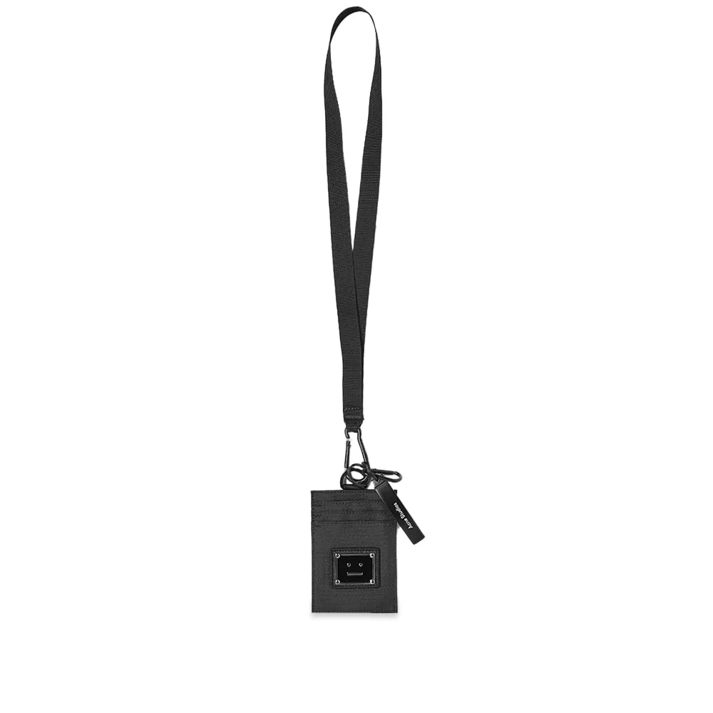 Acne Studios Azro Plaque Face Strap Card HolderBlack