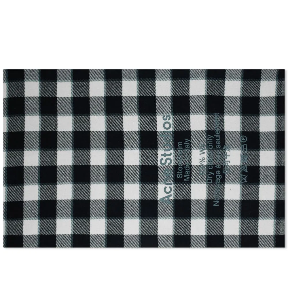 Acne Studios Cassiar Check ScarfGrey, Black & White