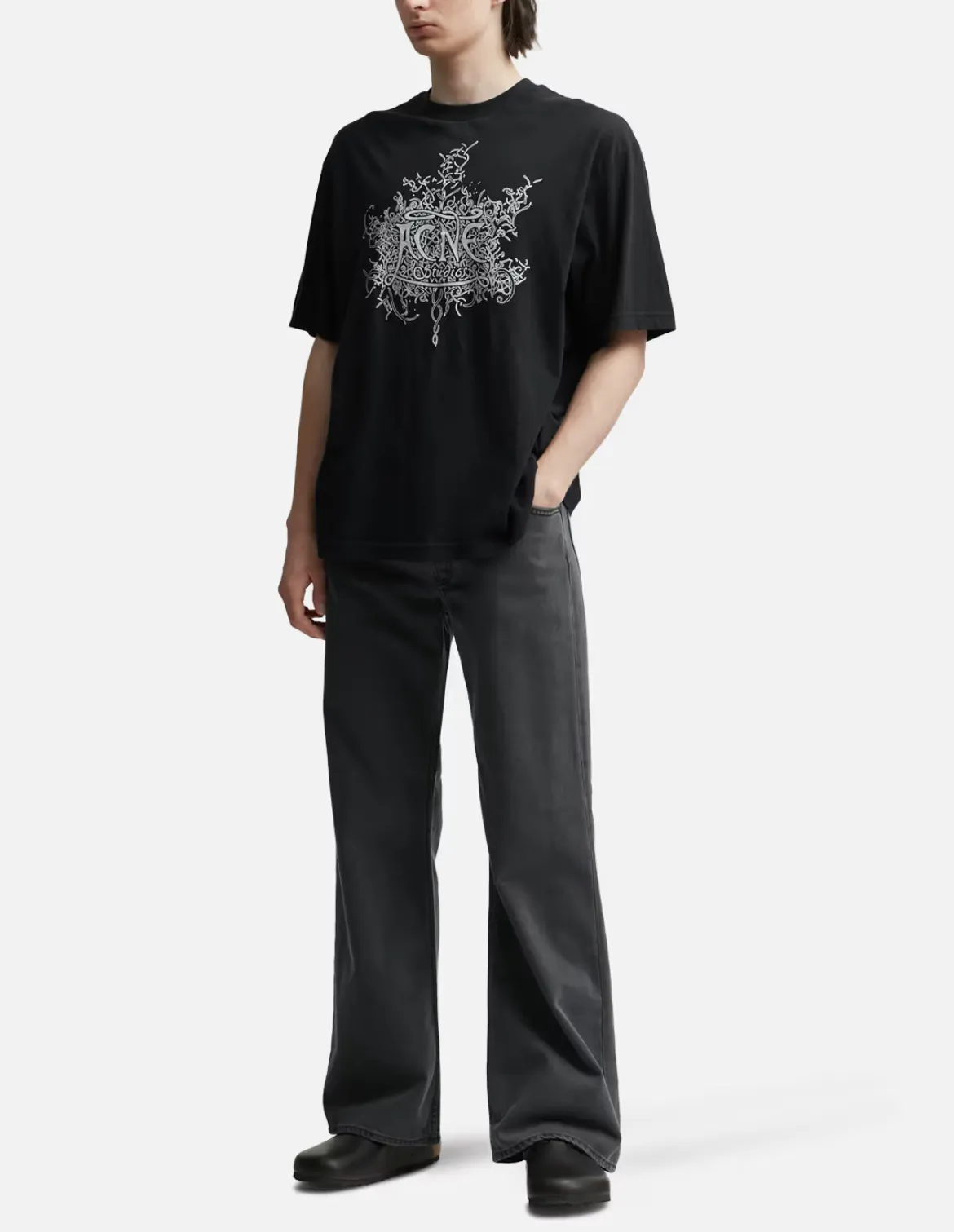 Acne Studios  |Crew Neck Cotton Short Sleeves Logo Designers