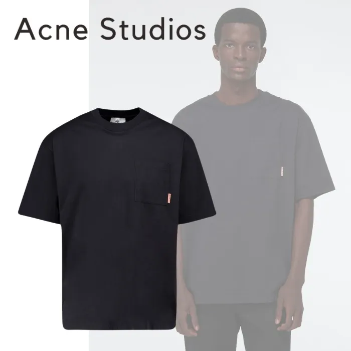 Acne Studios  |Crew Neck Street Style Plain Cotton Short Sleeves Logo