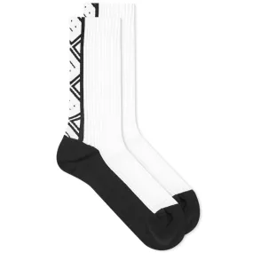 Acne Studios Face Logo Jacquard SocksBlack & White