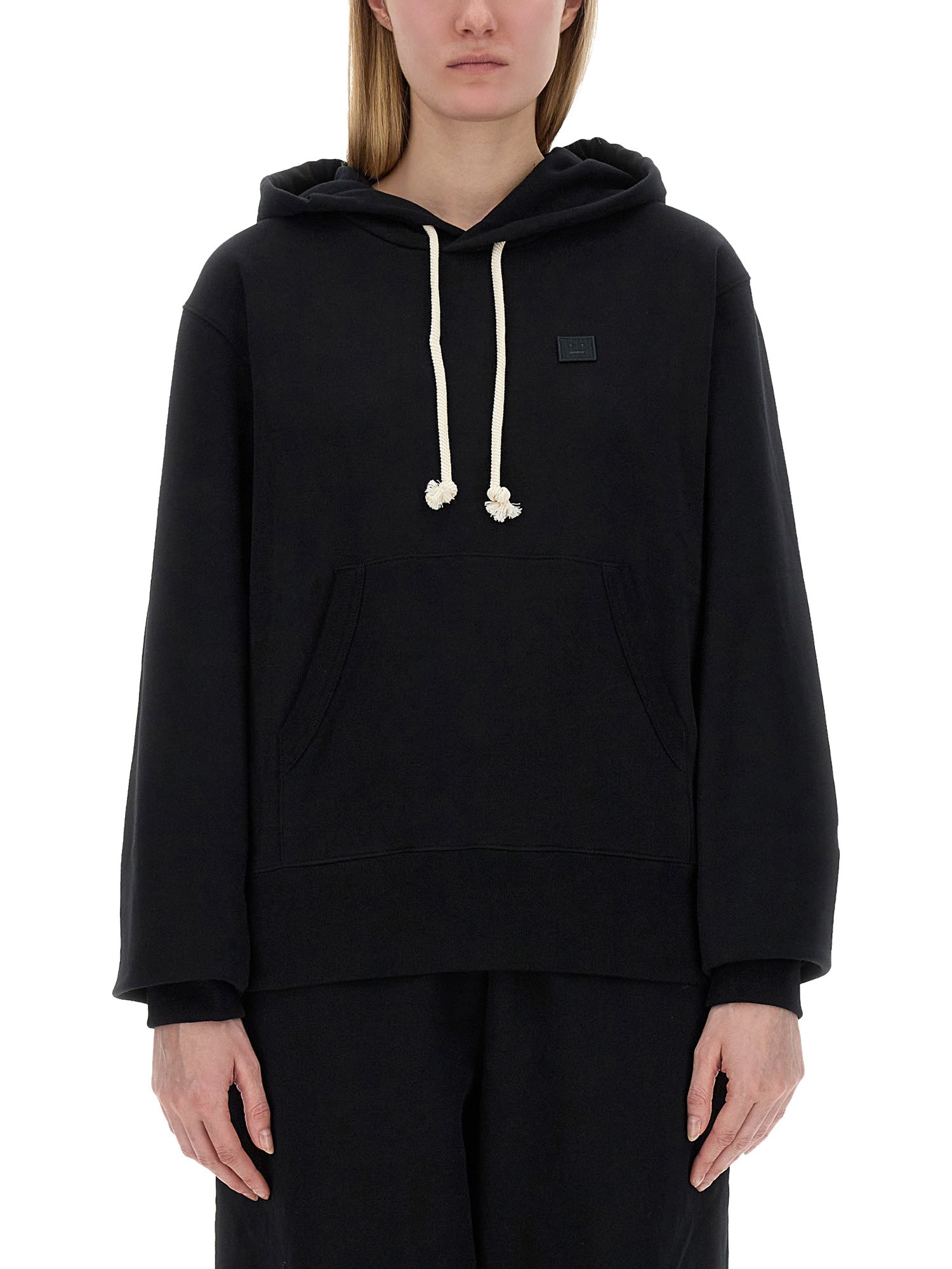 ACNE STUDIOS    FELPA IN COTONE CON CAPPUCCIO