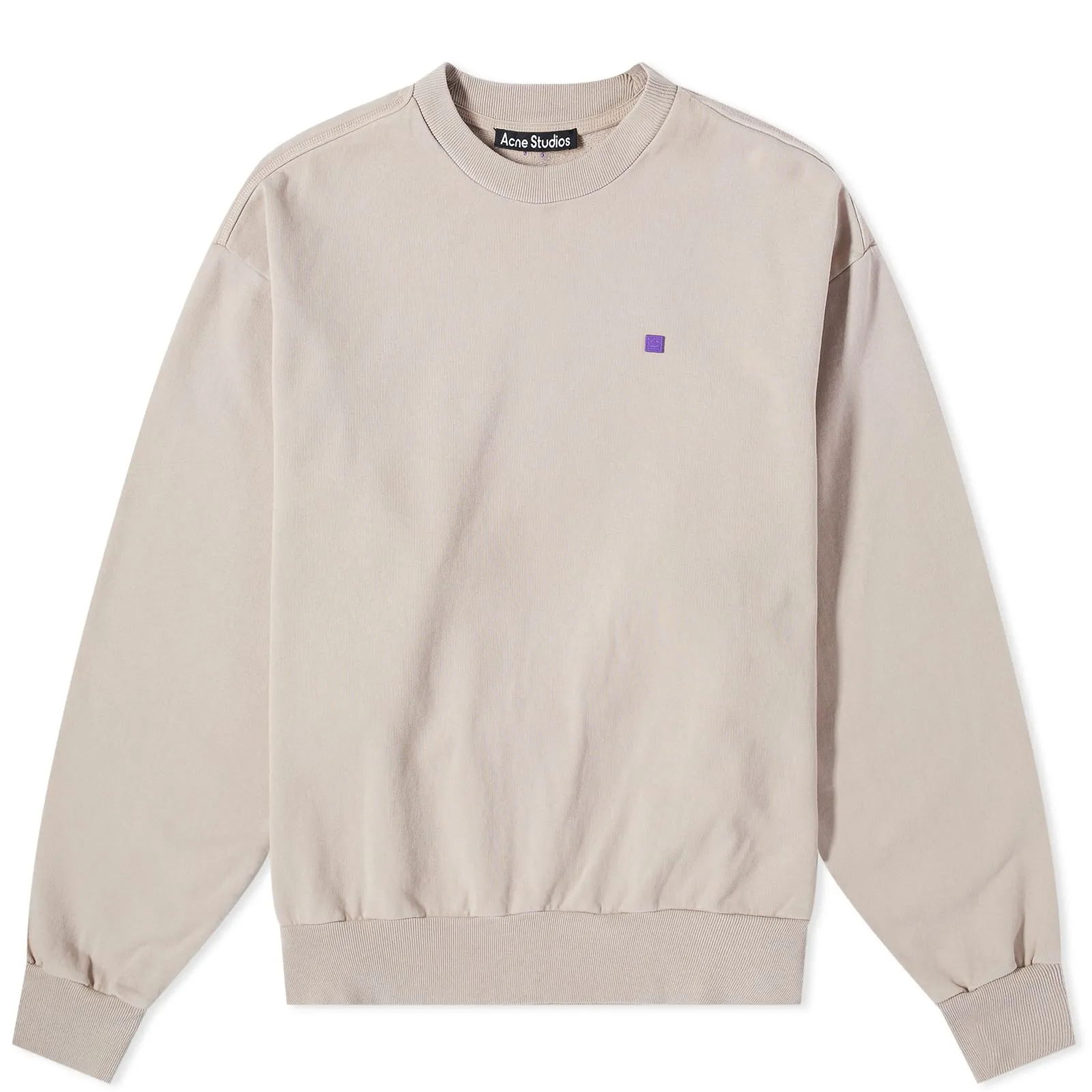 Acne Studios Fiah Fade Face Crew SweatDusty Beige