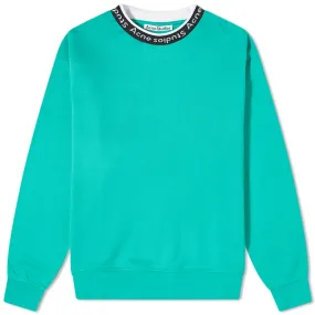 Acne Studios Fulton Logo Rib Crew SweatFern Green