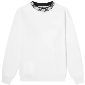 Acne Studios Future Rib Face Crew SweatOptic White