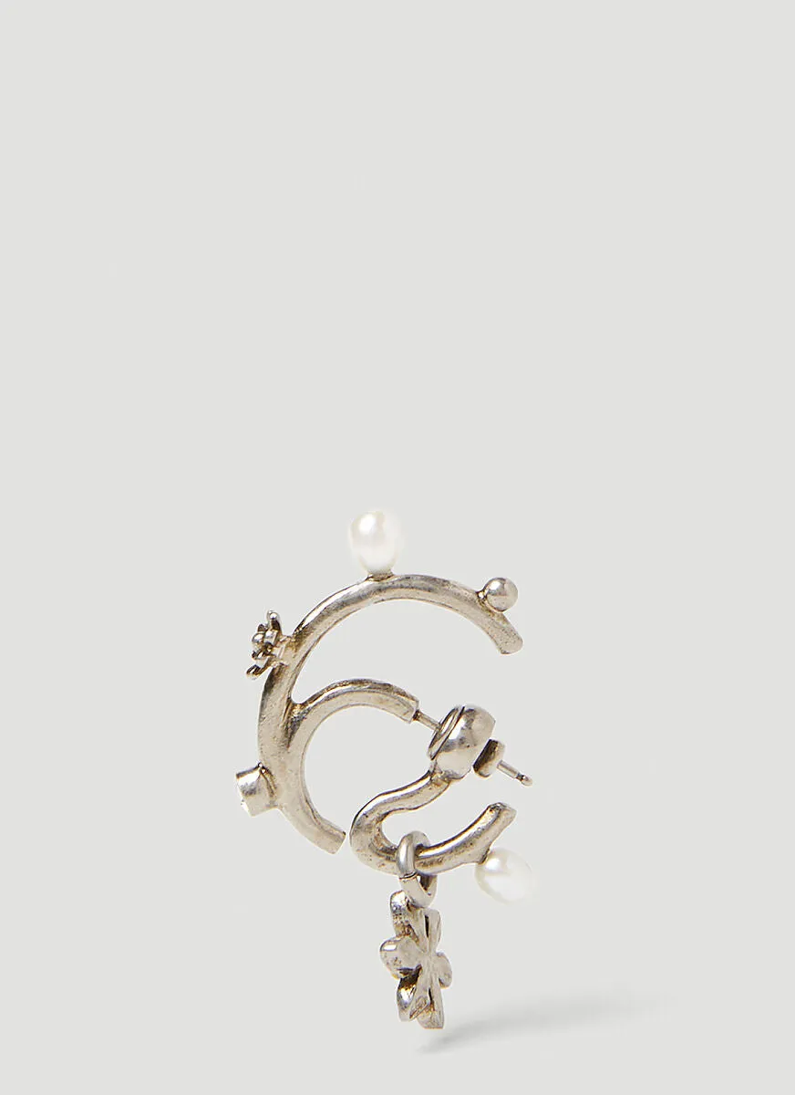 Acne Studios Logo Engraved Flower Earring