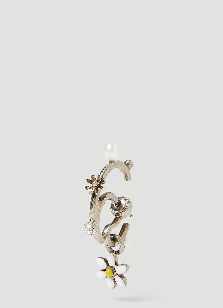 Acne Studios Logo Engraved Flower Earring