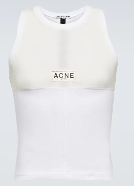 Acne Studios  |Nylon Plain Cotton Logo Designers Tanks