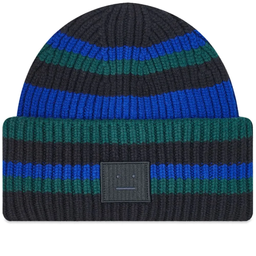 Acne Studios Pansy Stripe Face BeanieBlack & Blue