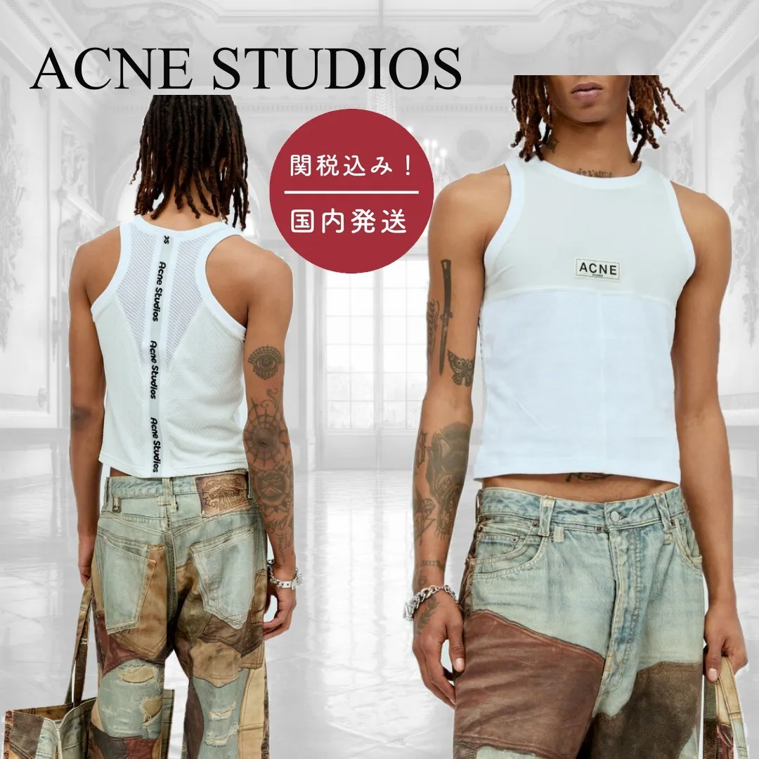 Acne Studios  |Street Style Plain Logo Designers Tanks