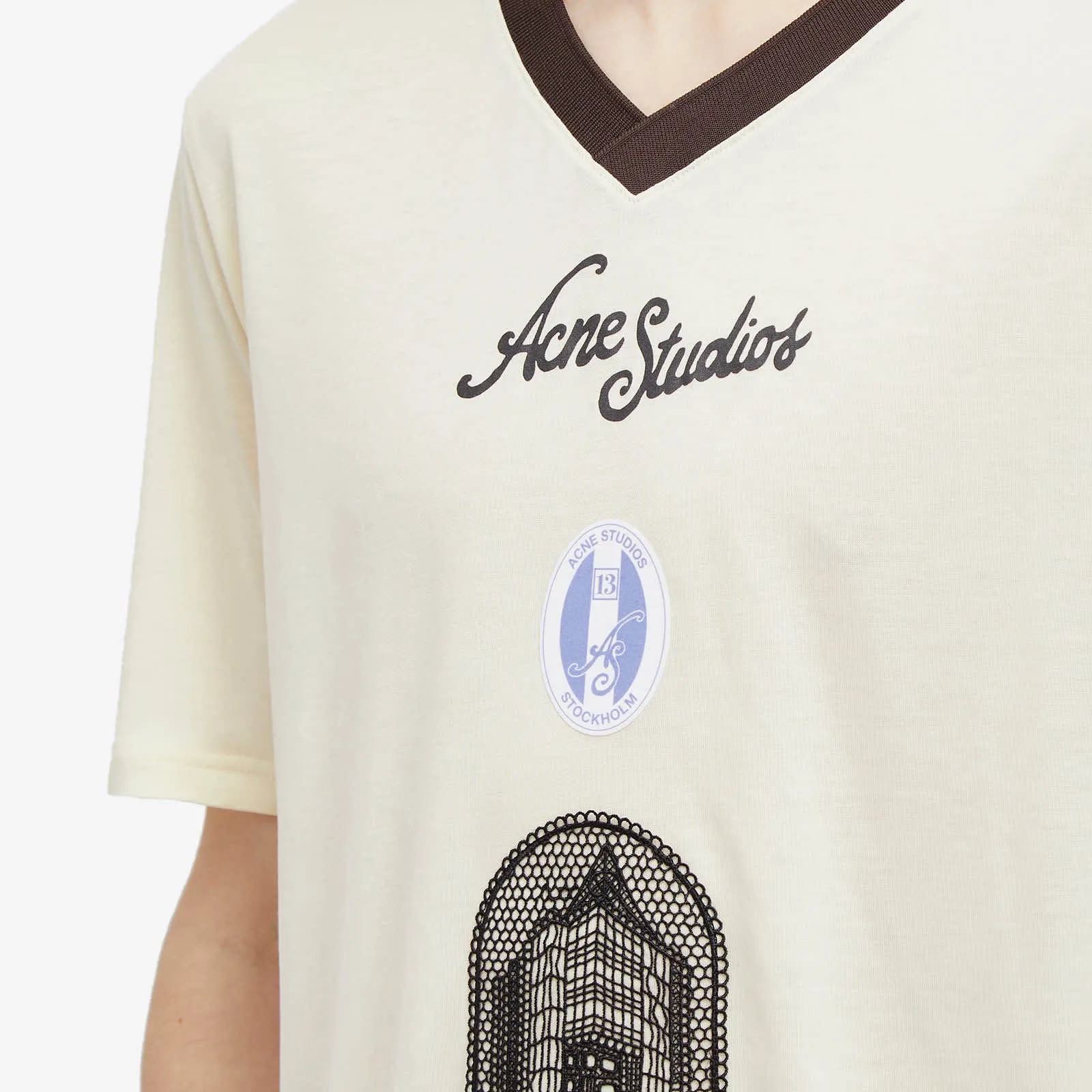 Acne Studios  |Street Style V-Neck Short Sleeves Logo Designers