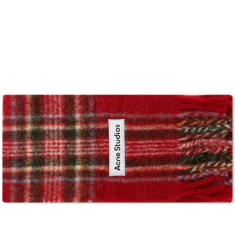 Acne Studios Vally Tartan ScarfRed