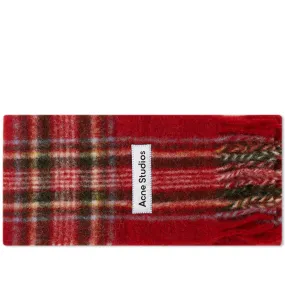 Acne Studios Vally Tartan ScarfRed