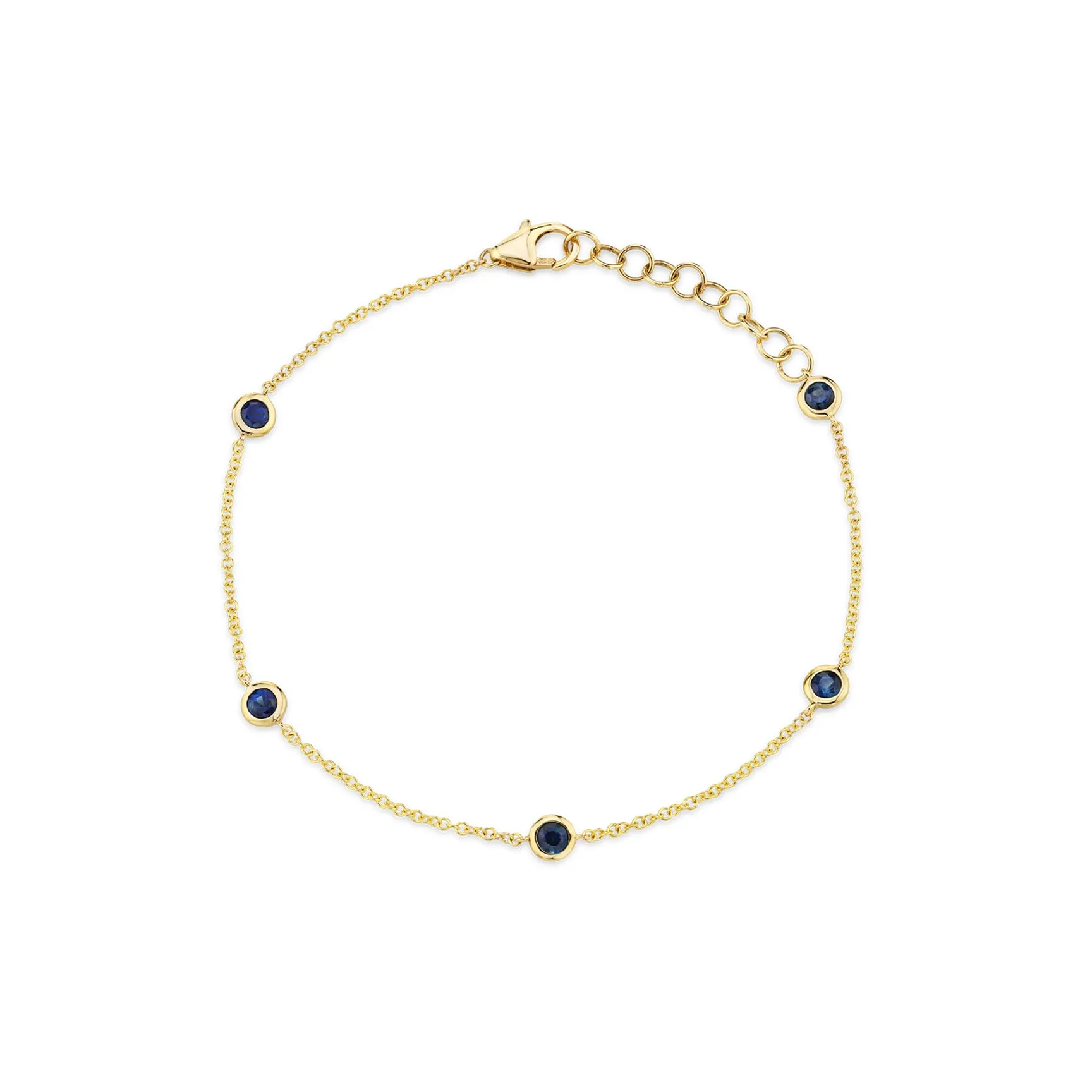 Always On Bezel Bracelet - Blue Sapphire / 14k Yellow Gold