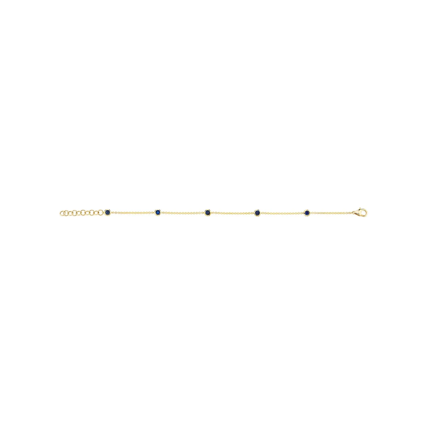 Always On Bezel Bracelet - Blue Sapphire / 14k Yellow Gold